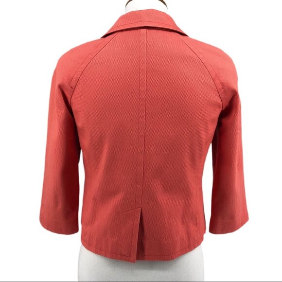 Red Talbots Coral Open Front Notched Collar Short Blazer sz 0P - Picture 5 of 7